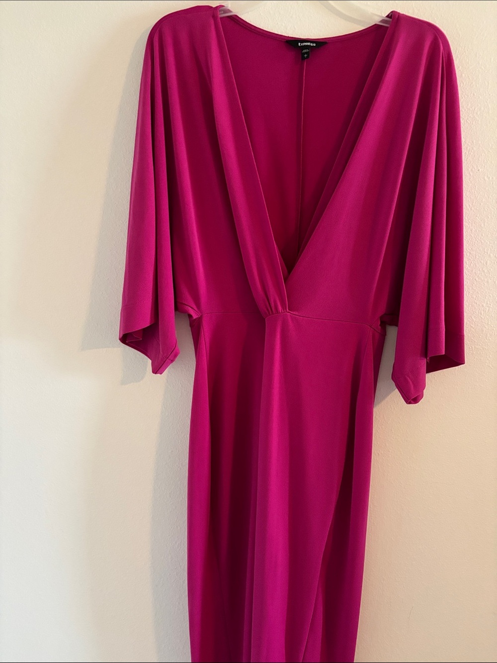 Express Pink Deep V Wrap Dress